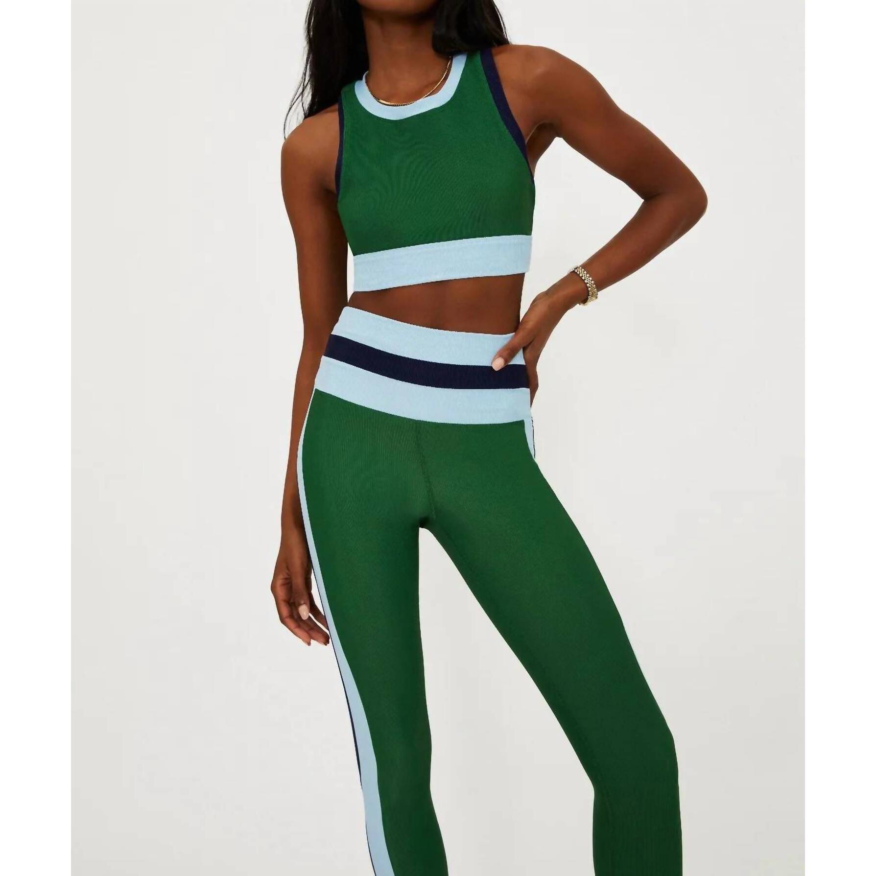 New Beach Riot Gwen Racerback Top In Ivy Colorblock
